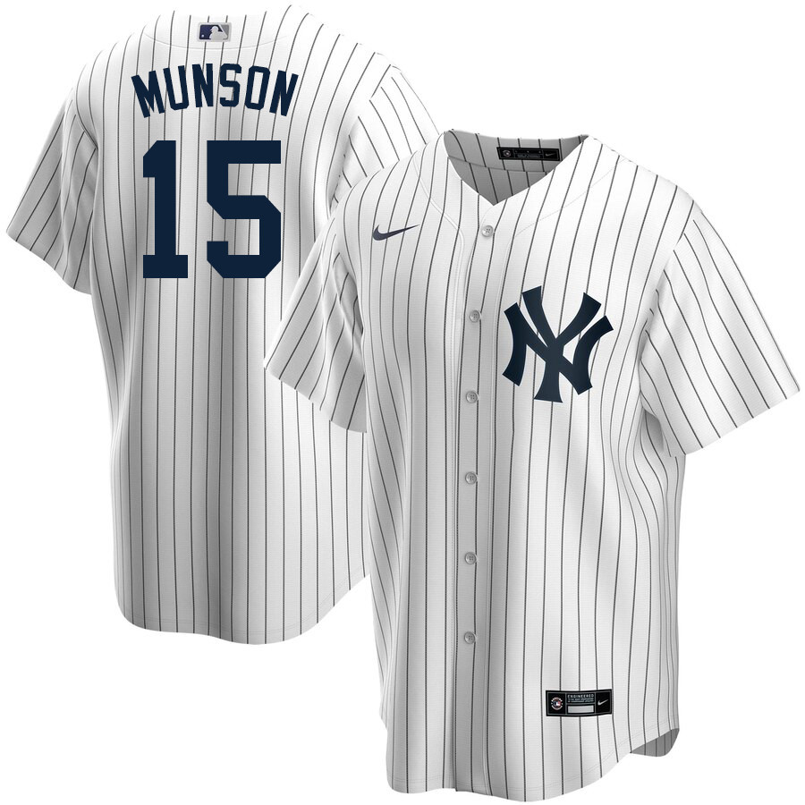 2020 Nike Men #15 Thurman Munson New York Yankees Baseball Jerseys Sale-White